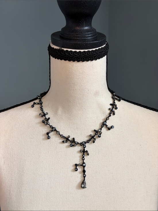 Jewelry - Black Beaded Branch Y Necklace - Women's Jewelry